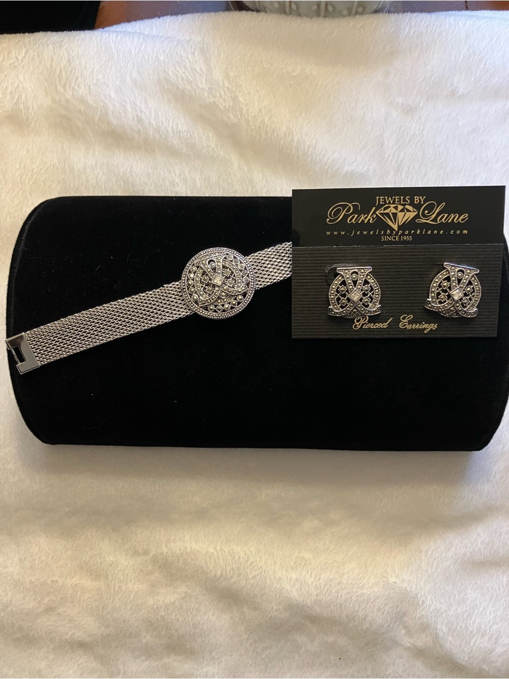 Park Lane Silver-Tone Mesh Bracelet with Matching Earrings